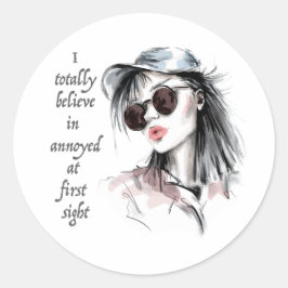 Adesivo Redondo Irritado à primeira vista