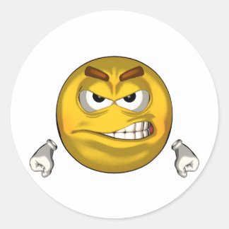 Adesivo Redondo Irritado - toon