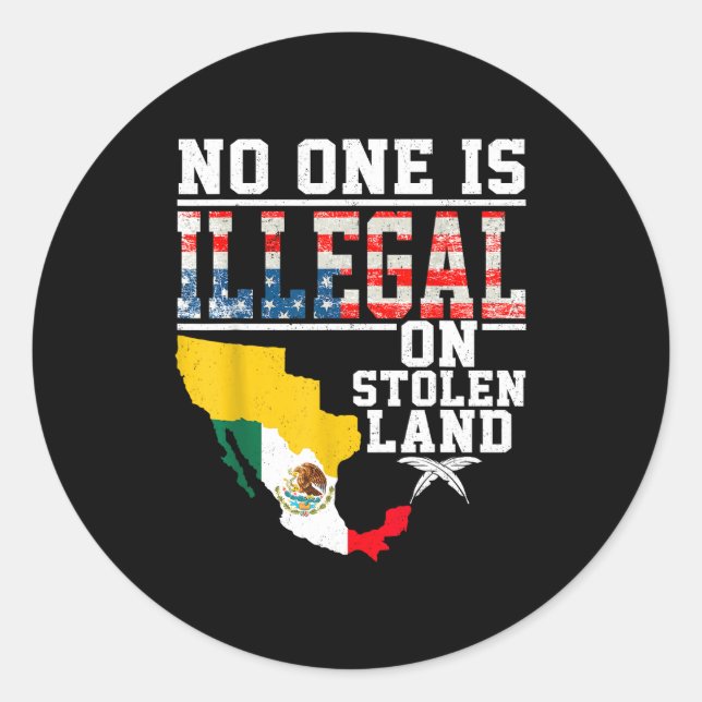 Adesivo Redondo Is Illegal On Stolen Land Native Americans  (Frente)