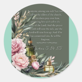 Adesivo Redondo Isaiah 5:14-15 Bible Verse - Watercolor Floral 