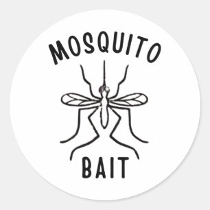 Adesivo Redondo Isca de Mosquito Engraçado Acampamento Fogueira Ao