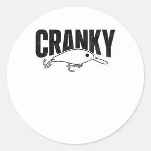 Adesivo Redondo Isca de Pesca Crankit - Humor de Pescador Engraçad