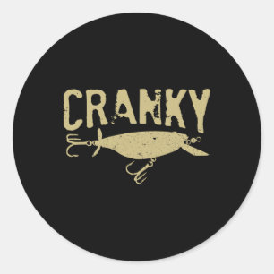 Adesivo Redondo Isca de Pesca Cranky Engraçada - Crankbyit Humor P