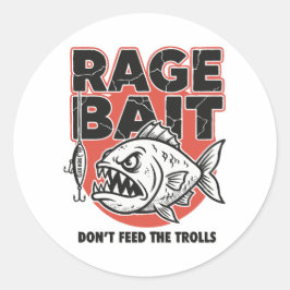 Adesivo Redondo Isca de Raiva, Não Alimente os Trolls