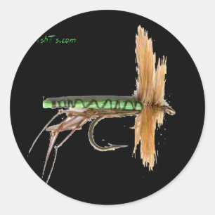 Adesivo Redondo Isca Flyfishing, equipamento, atração,