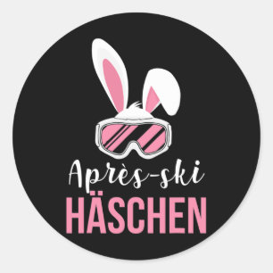 Adesivo Redondo Ischgl Après-ski Bunny Skiing Skiers Snowboard