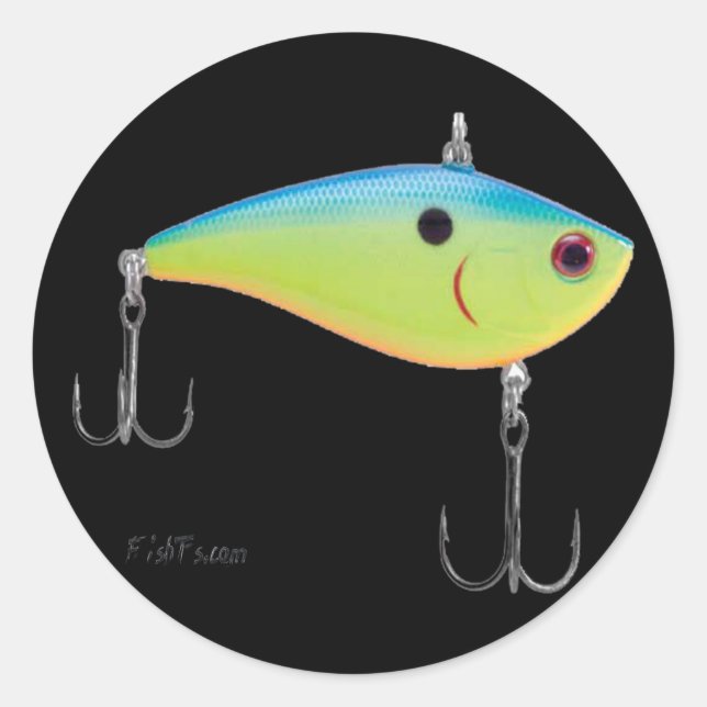 Adesivo Redondo Isco Artificial, Tackle, Arte De Pesca (Frente)