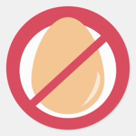 Adesivo Redondo Isento De Ovos Não Contém Vinhetas De Alerta De Al