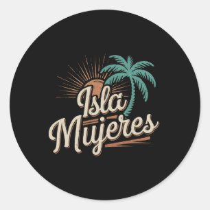 Adesivo Redondo Isla Mujeres México Lembranças de Férias Família V