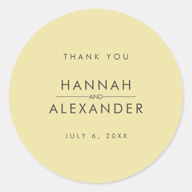 Adesivo Redondo Island Citrus Yellow Wedding Favor Stickers (Frente)