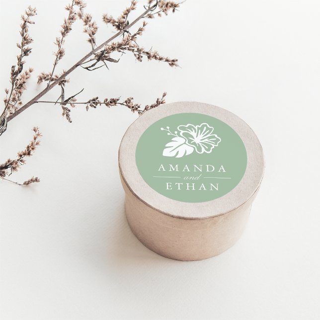 Adesivo Redondo Island Hibiscus Wedding (Criador carregado)