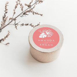 Adesivo Redondo Island Hibiscus Wedding
