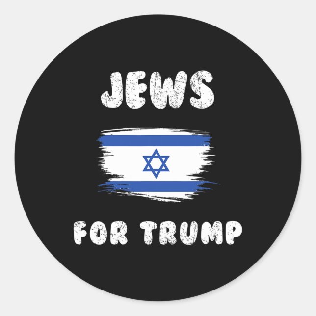 Adesivo Redondo Israel Bandeira Judeus para Trump (Frente)