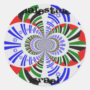 Adesivo Redondo Israel e Palestina