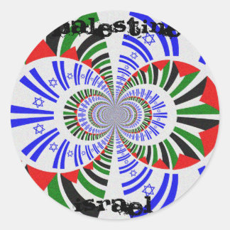 Adesivo Redondo Israel e Palestina