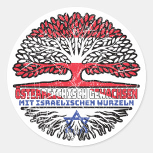 Adesivo Redondo Israel Israelisch Österreichisch Österreich Baum