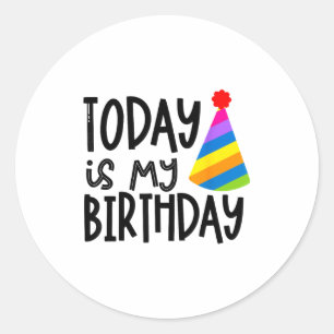 Adesivo Redondo Isso Diz Que Hoje É Meu Aniversário - Design de Ch