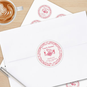 Adesivo Redondo Isso É Amor Bridal Shower Caprichoso Desenho à Mão