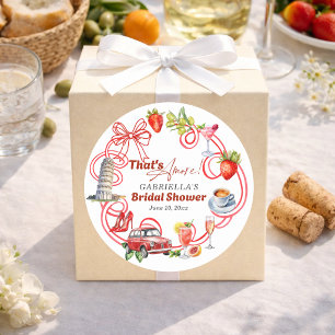 Adesivo Redondo Isso É Amor Caprichoso Chá de Noiva Italiano