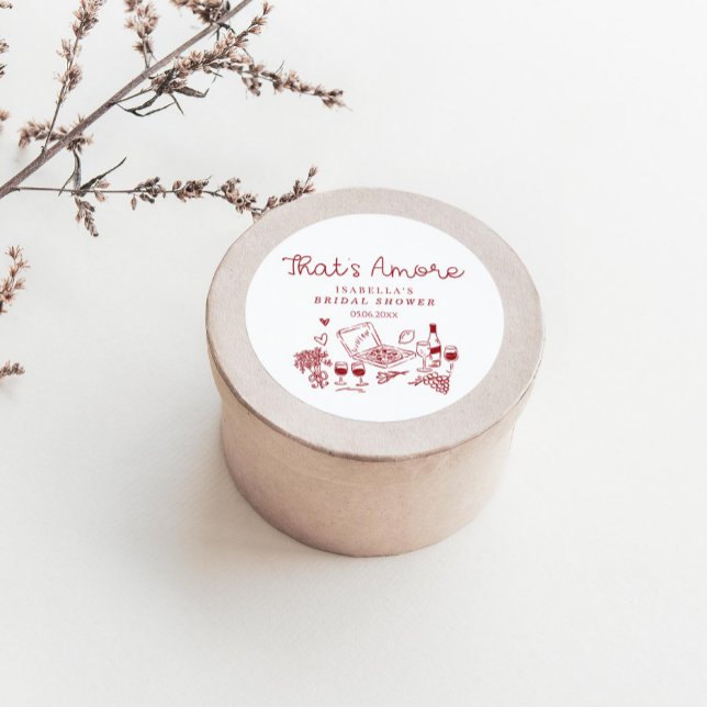 Adesivo Redondo Isso É Amor Chá de Noiva Desenhado à Mão (Criador carregado)