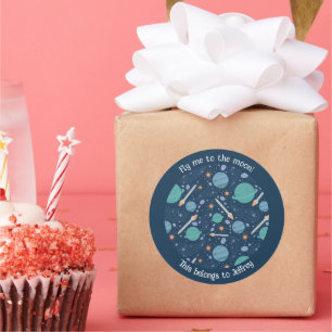 Adesivo Redondo Isso Pertence A Crianças, Nave Fogueira, Júpiter S