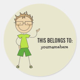 Adesivo Redondo ISSO PERTENCE A Vestir um Menino