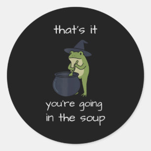 Adesivo Redondo Isso vai na meme da sopa engraçado sapo weirdcore