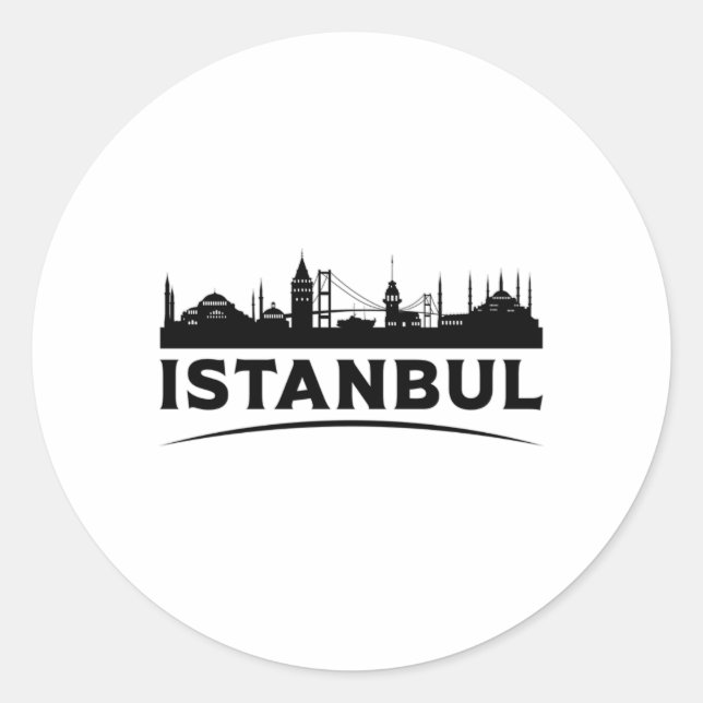 Adesivo Redondo Istambul Turquia Cidade Cidade da Turquia - Skylin (Frente)