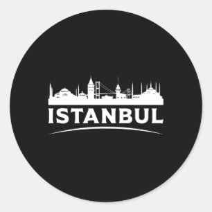 Adesivo Redondo Istambul Turquia Cidade Cidade Paiscape Skyline En