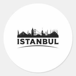 Adesivo Redondo Istambul Turquia Cidade Cityscape Skyline Idea