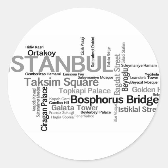 Adesivo Redondo ISTANBUL Sticker (Frente)