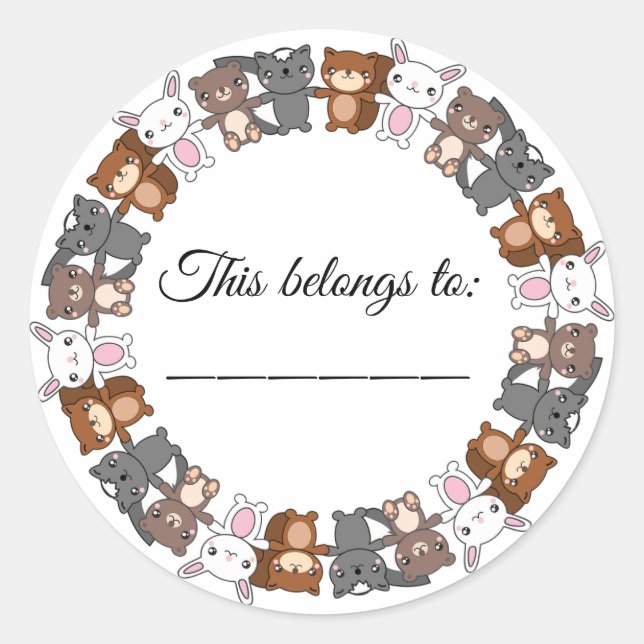 Adesivo Redondo Isto pertence a (Frente)