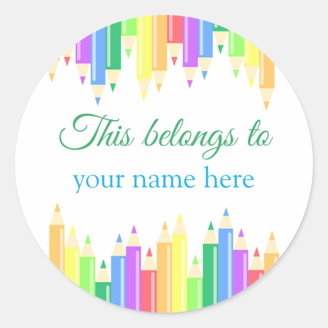 Adesivo Redondo Isto pertence a (Frente)