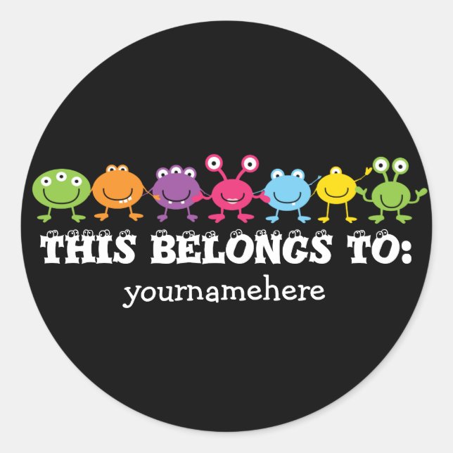 Adesivo Redondo ISTO PERTENCE A Alienígenas BONITAS (Frente)