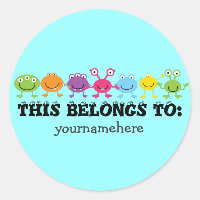 Adesivo Redondo ISTO PERTENCE A Alienígenas BONITAS (Frente)