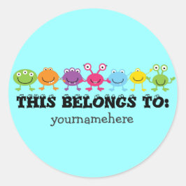 Adesivo Redondo ISTO PERTENCE A Alienígenas BONITAS