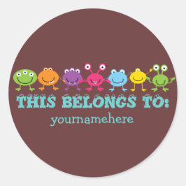 Adesivo Redondo ISTO PERTENCE A Alienígenas BONITAS