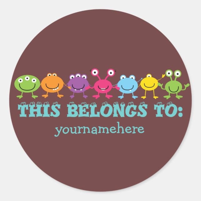 Adesivo Redondo ISTO PERTENCE A Alienígenas BONITAS (Frente)