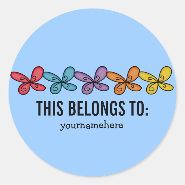 Adesivo Redondo ISTO PERTENCE A Vinhetas da Flor da Porta (Frente)