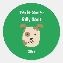 Adesivo Redondo Isto pertence ao Cachorro da Escola