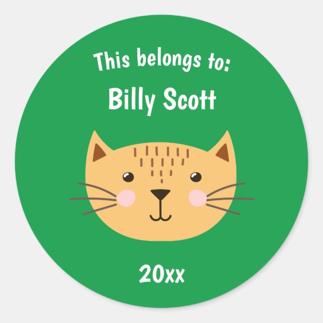 Adesivo Redondo Isto pertence ao Colégio de Gatinhos (Frente)