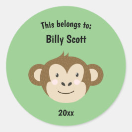 Adesivo Redondo Isto pertence ao Macaco das Escolas