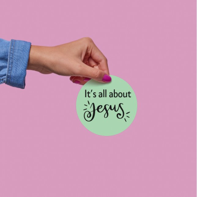Adesivo Redondo It’s All About Jesus – Christmas Sticker #05 (Criador carregado)