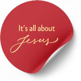 Adesivo Redondo It’s All About Jesus – Christmas Sticker #11