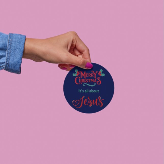 Adesivo Redondo It’s All About Jesus – Christmas Sticker #12 (Criador carregado)