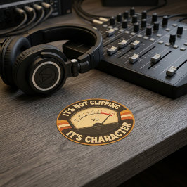 Adesivo Redondo It’s Not Clipping, It’s Character – Audio Engineer