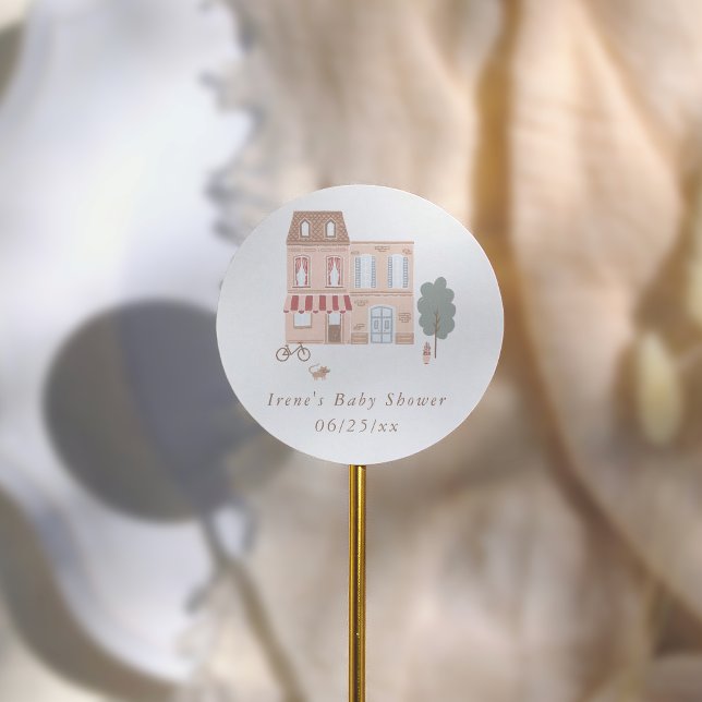 Adesivo Redondo It Takes A Village Boho Baby Shower Thank You (Criador carregado)