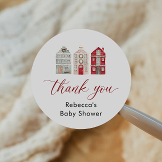 Adesivo Redondo It Takes a Village Christmas Baby Shower