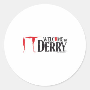 Adesivo Redondo It_ Welcome To Derry Vintage Distress Logo Horro