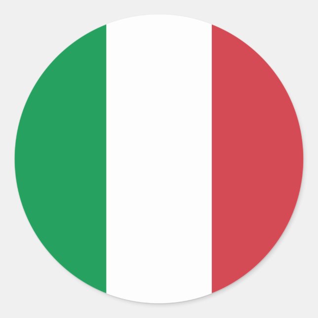 Adesivo Redondo Itália - Bandeira Nacional Italiana (Frente)